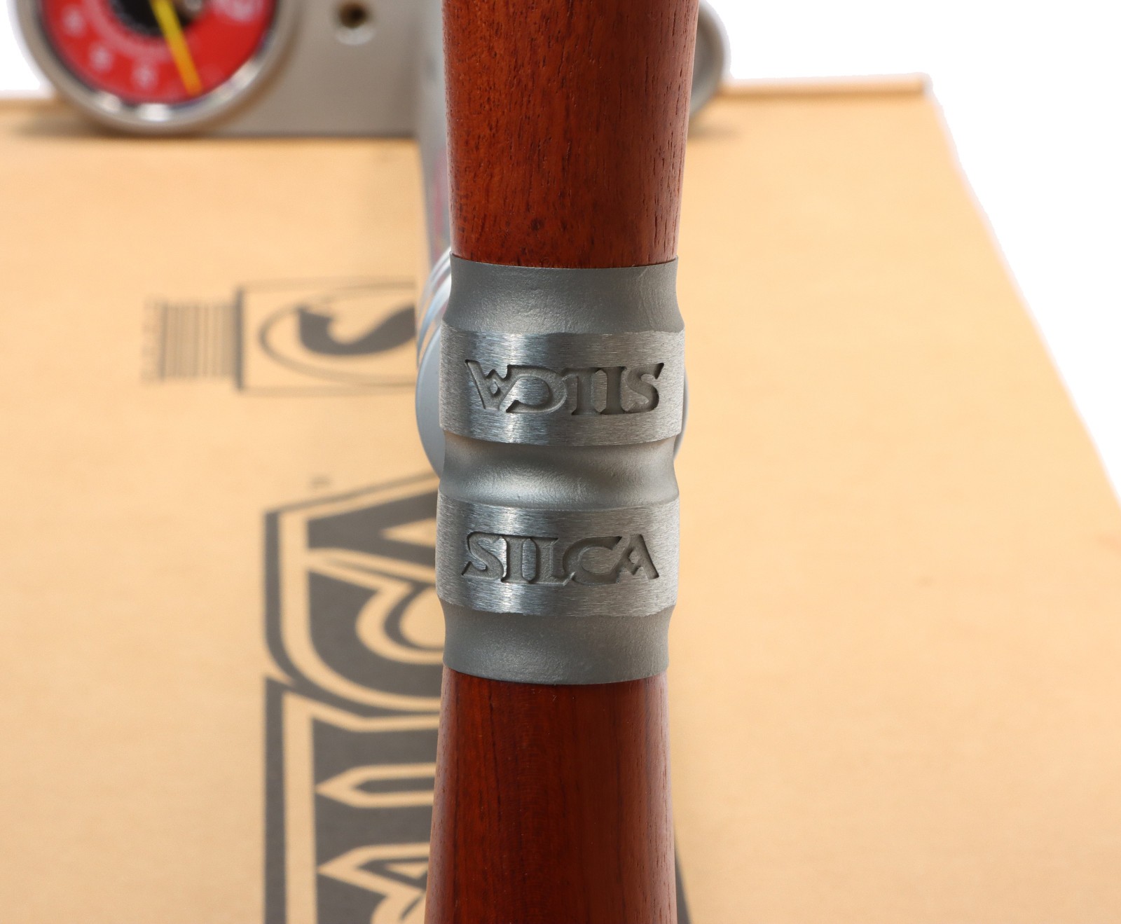 Silca SuperPista Ultimate Bike Floor Pump 160psi Brushed Silver Red Hose USA NEW