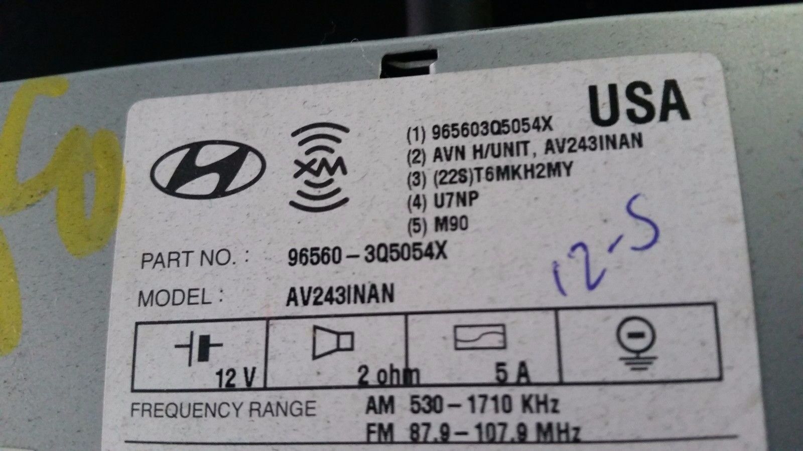 12-15 Hyundai Sonata OEM GPS Navigation System Bluetooth MP3 CD Player Infinity