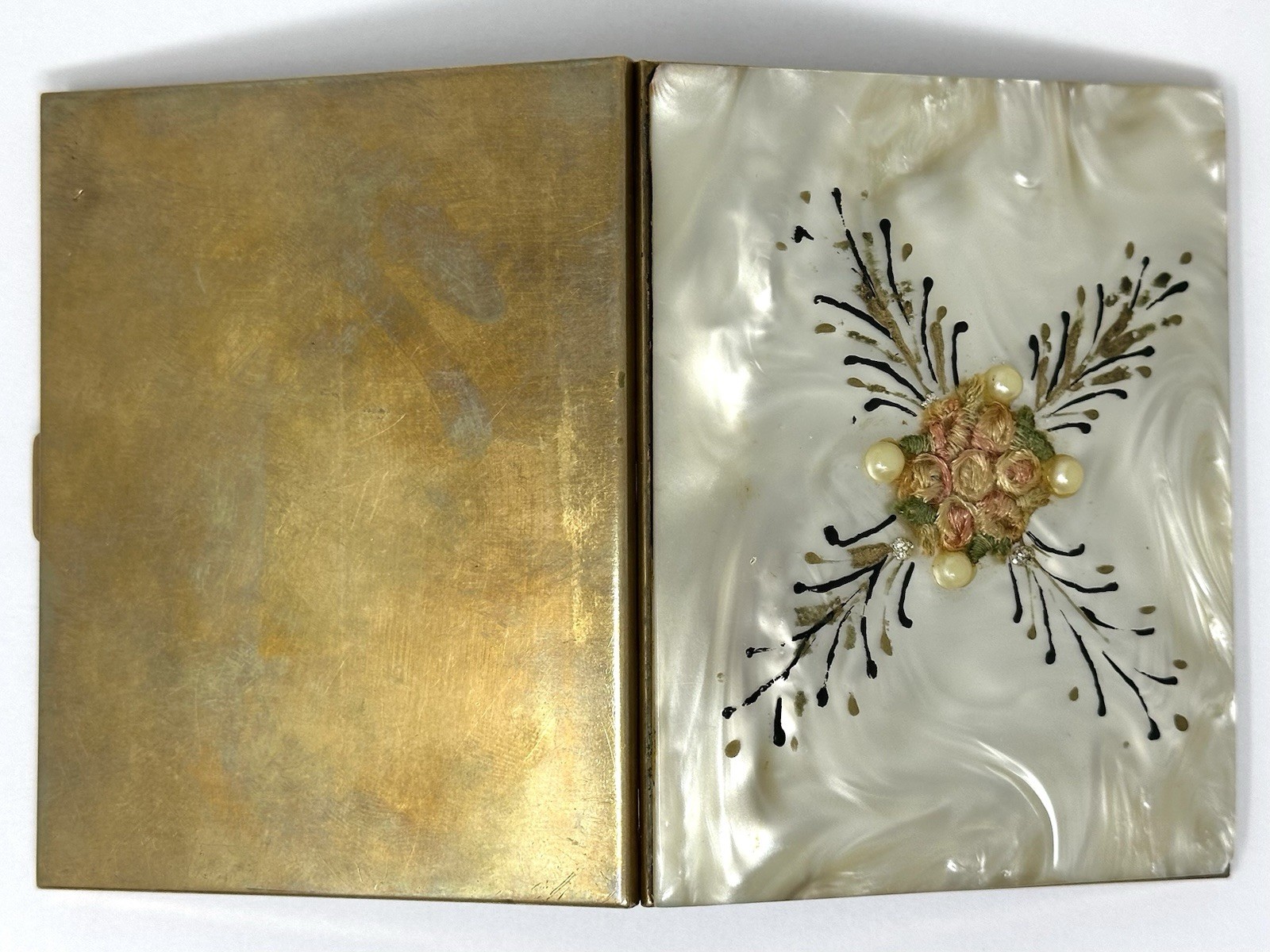 Vintage F.W Francis Webb Silver Cheroot Holder w/Mother of Pearl Cigarette Case