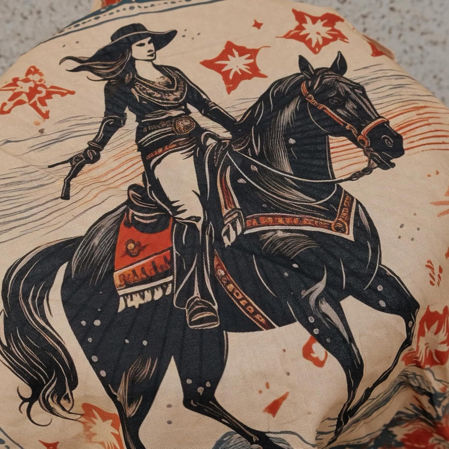 22"X22" Vintage Cowgirl 100% Cotton Bandana Multi-Purpose Headbands