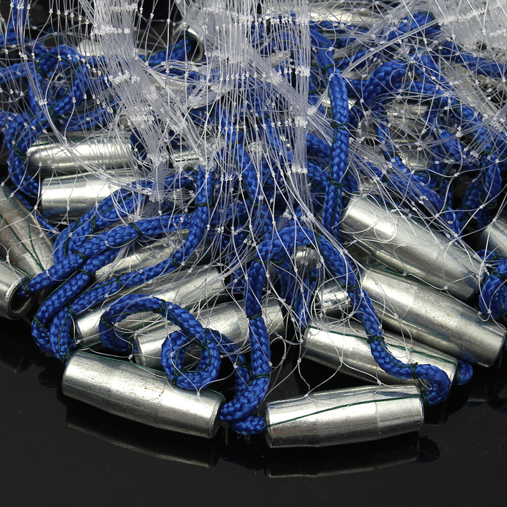 6/8/10/12/16FT Fishing Cast Net Bait Easy Throw Hand Cast Strong Nylon Mesh USA
