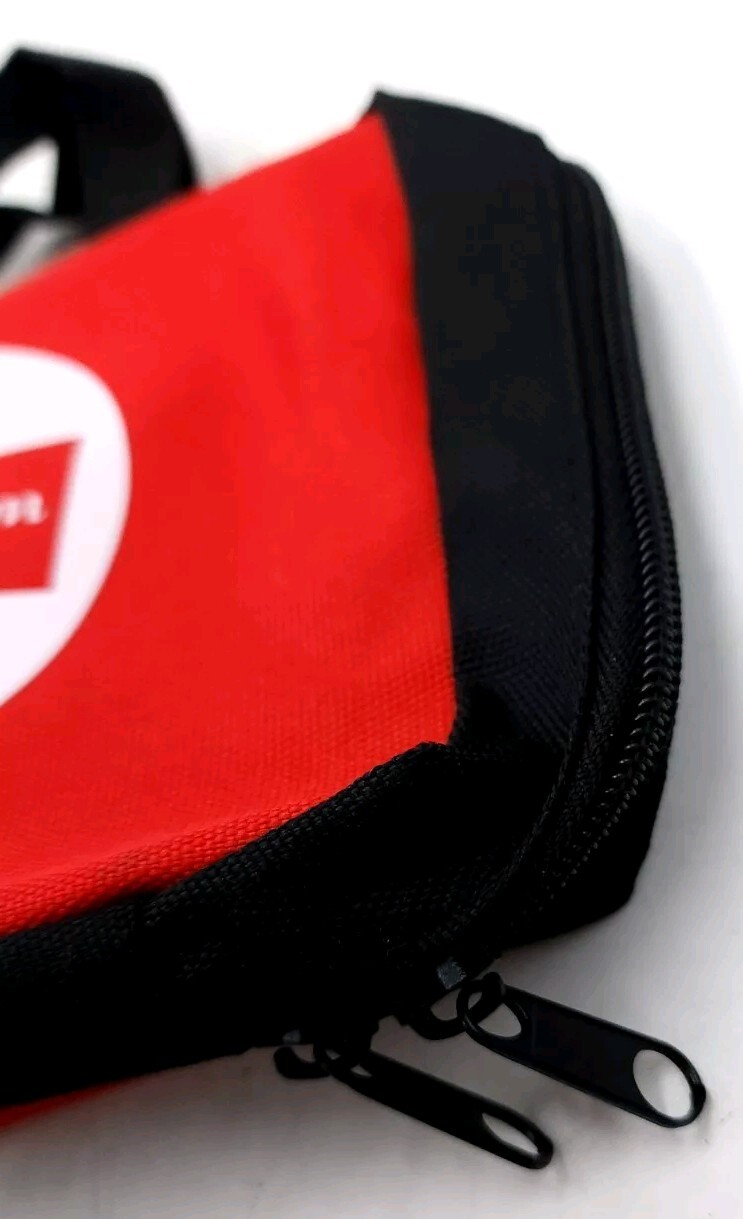 First Aid Kit Pouch/Box/Bag Empty Zipper Red/Black Soft Side Johnson (Emergency)