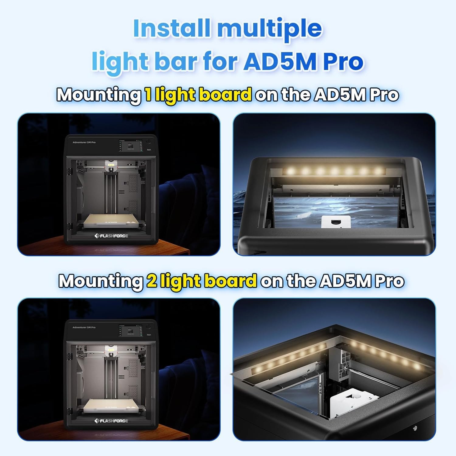 FLASHFORGE LED Strip Kit 24V LED Light Board 3D Printer Acessary for AD5X/5M/5MP