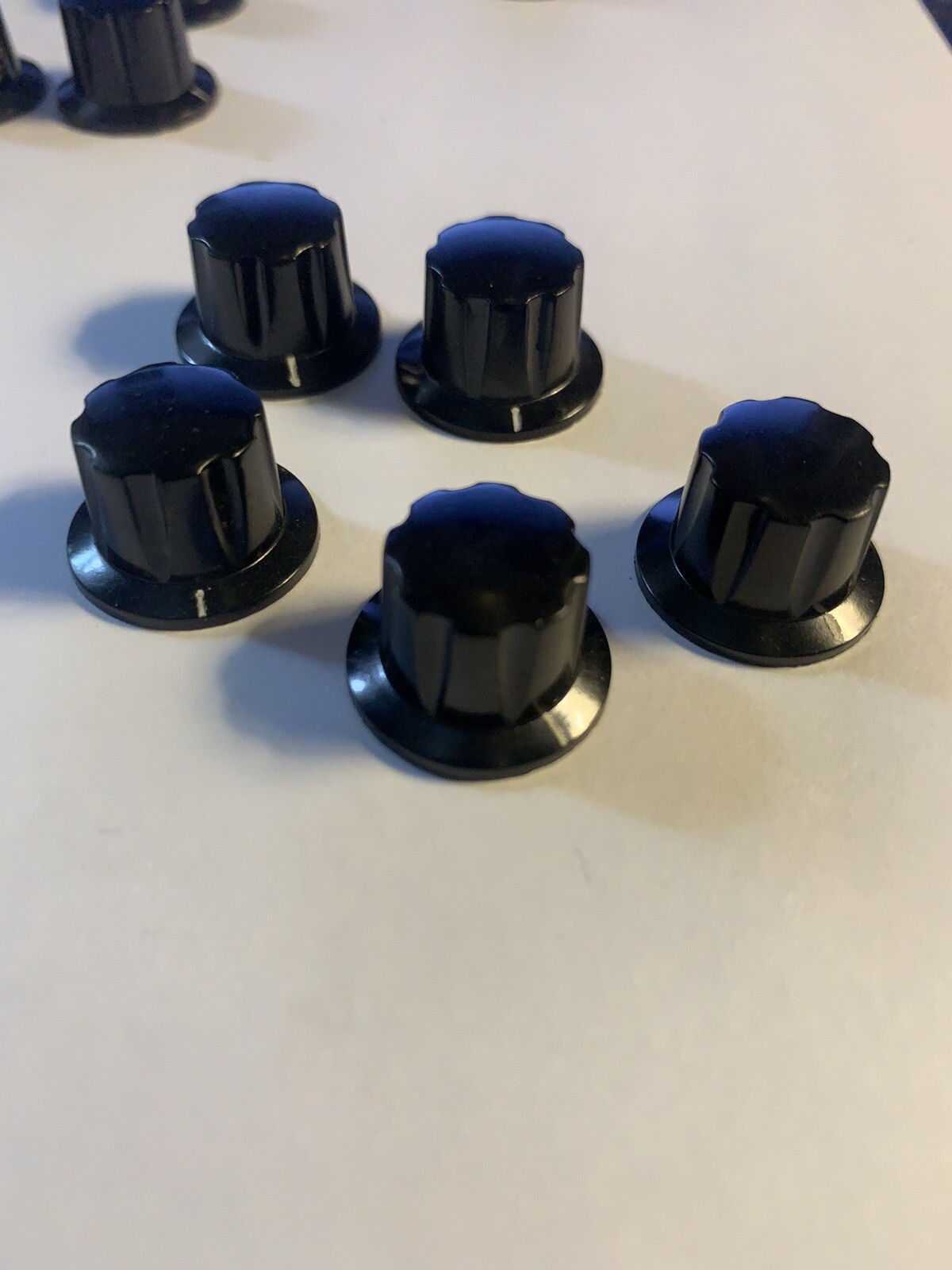 5 New Vintage Black Bakelite 3/4" DAKA-WARE Ribbed Ham Radio Guitar Amp Knobs #2