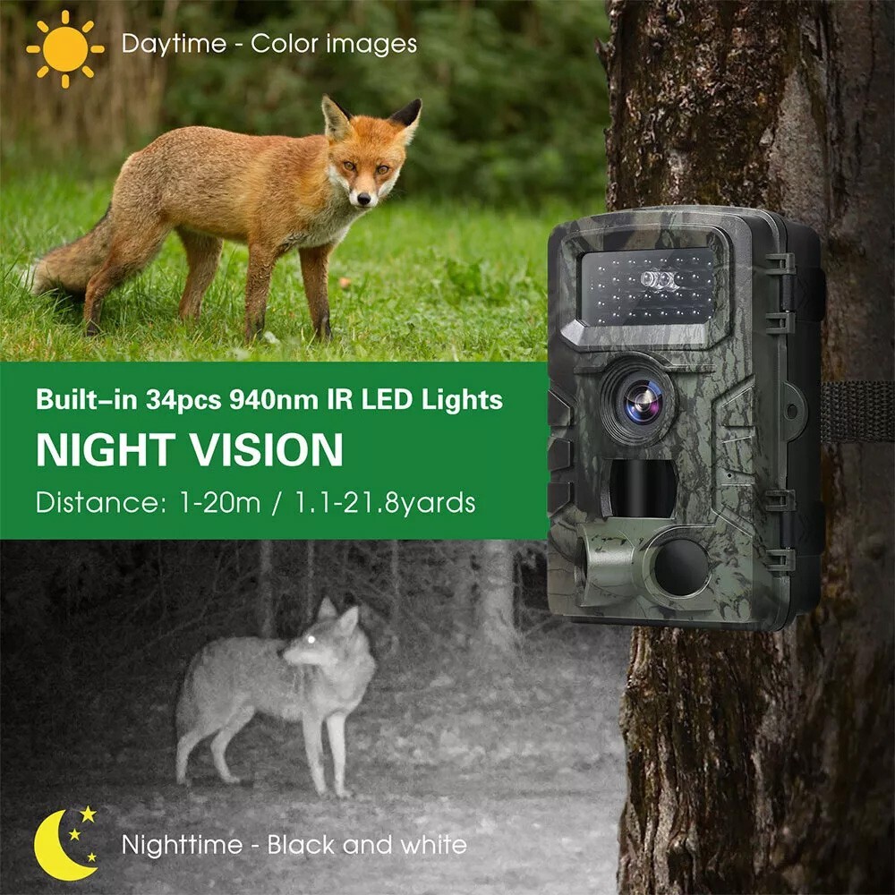 4K Trail Camera 36MP Wildlife Hunting Night Vision Motion Waterproof Cam
