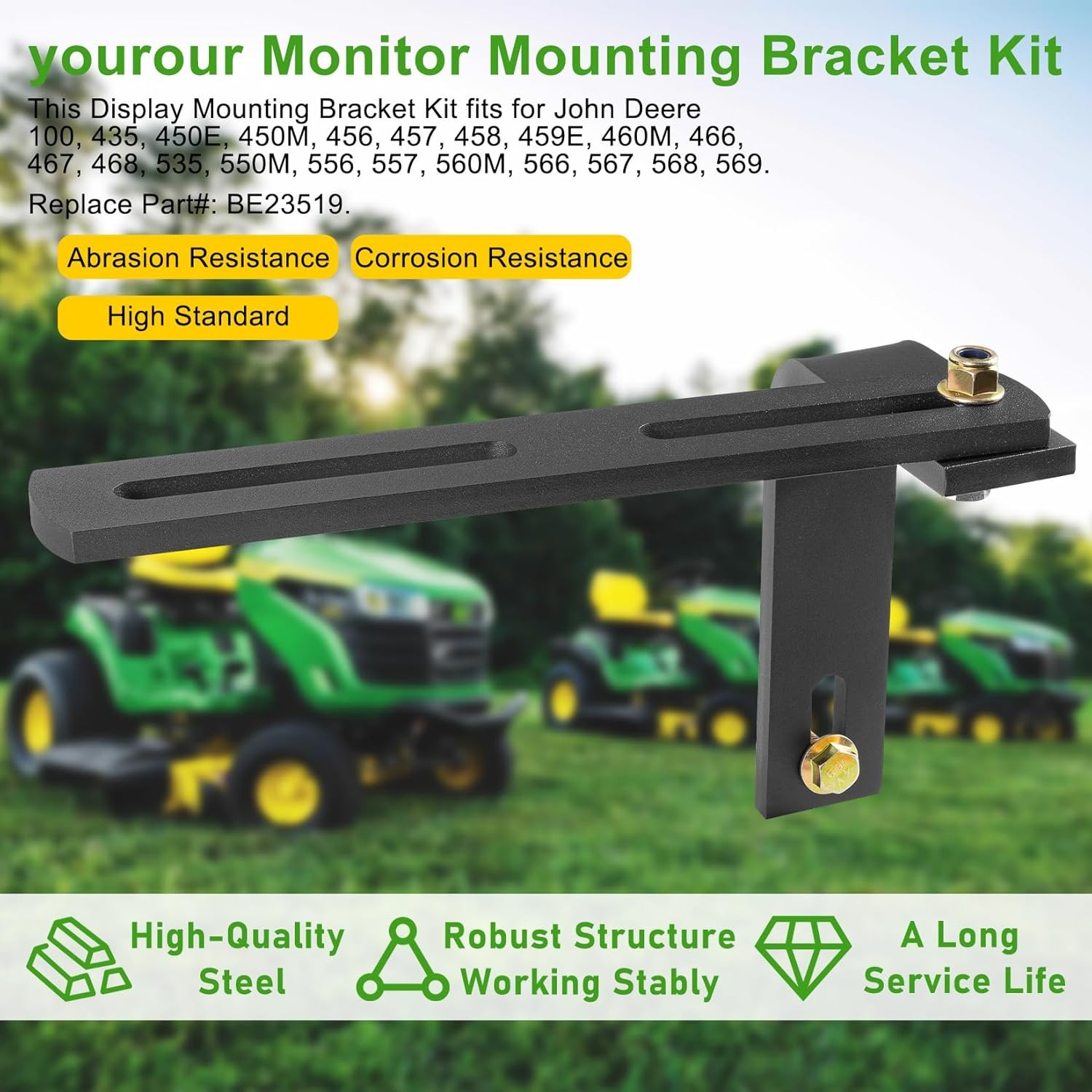 BE23519 Monitor Mounting Bracket Kit for John Deere 100, 435, 450E, 450M, 456...