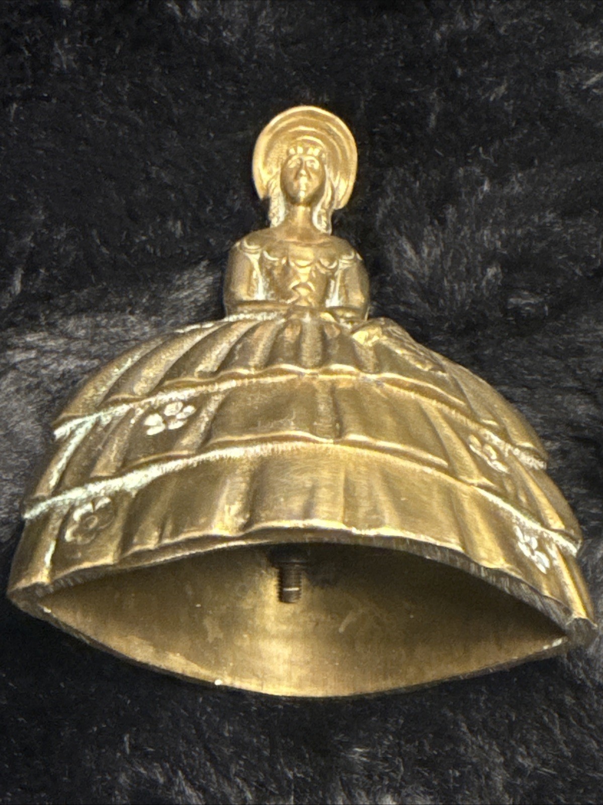 Vintage 1920's Brass Crinoline Lady Bell Victorian Lady figure statue