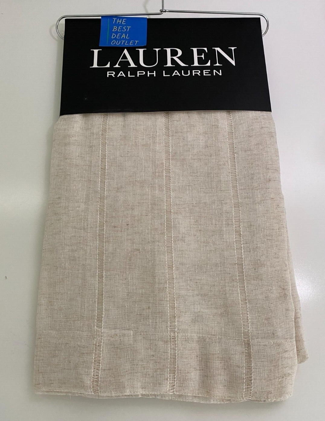 New Ralph Lauren Window Curtains 2 Panels Beige 54 x 96 Linen Hamilton Back Tab