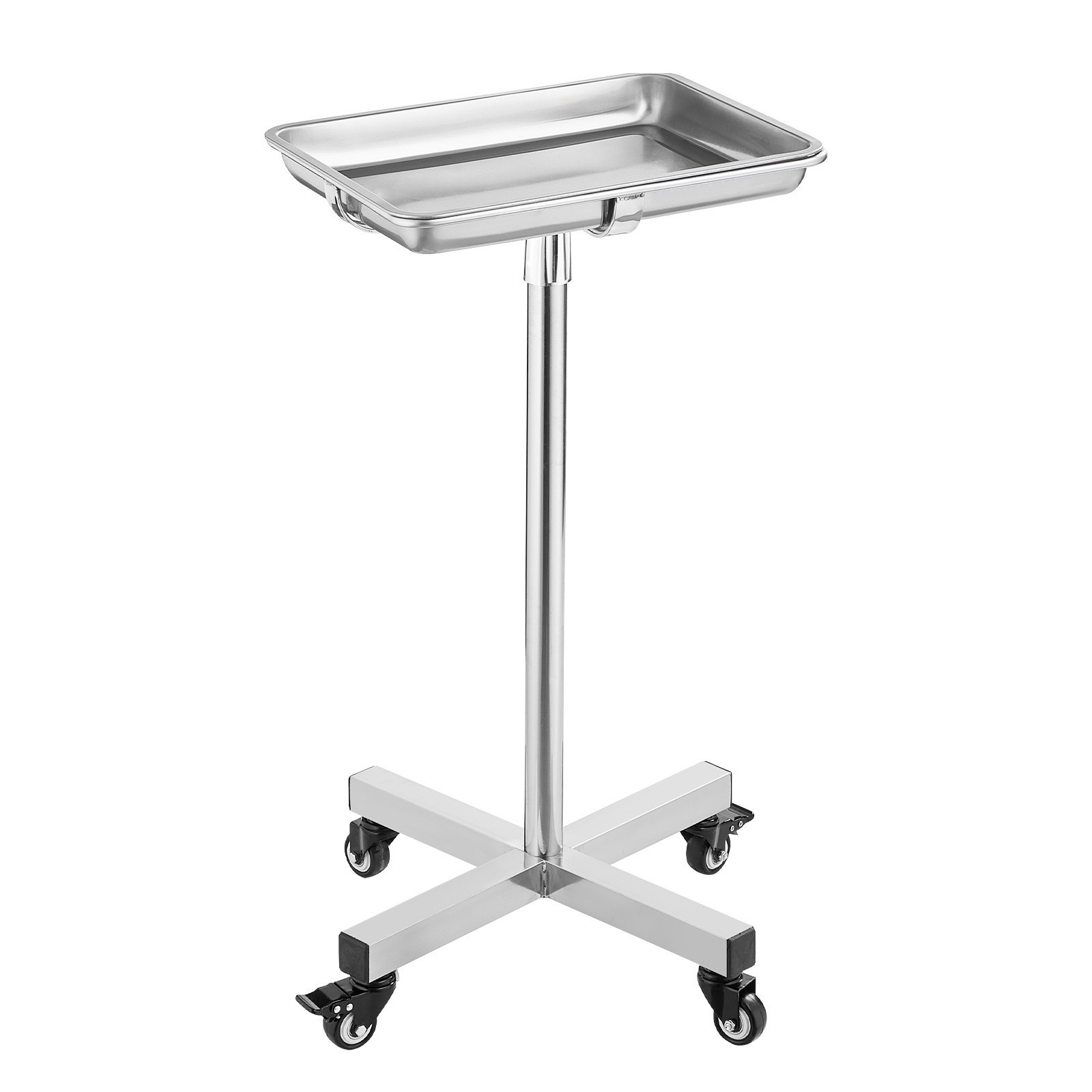 Mobile Mayo Stand Stainless Steel Mayo Tray 25.2"-39.8" with Removable Tray
