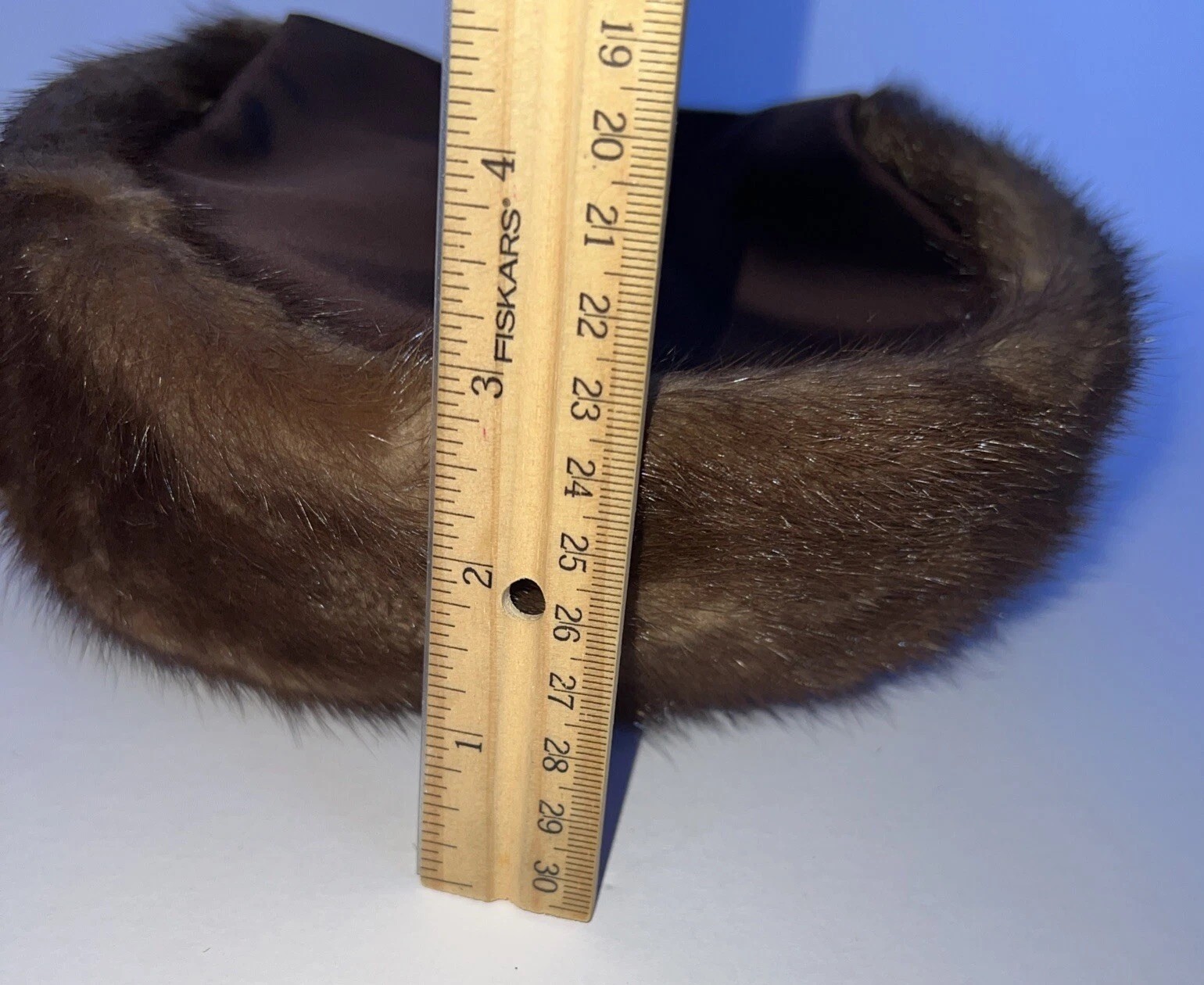Vintage 1950s Cedar Crest Original Brown Mink Satin Pillbox Shaped Hat EUC