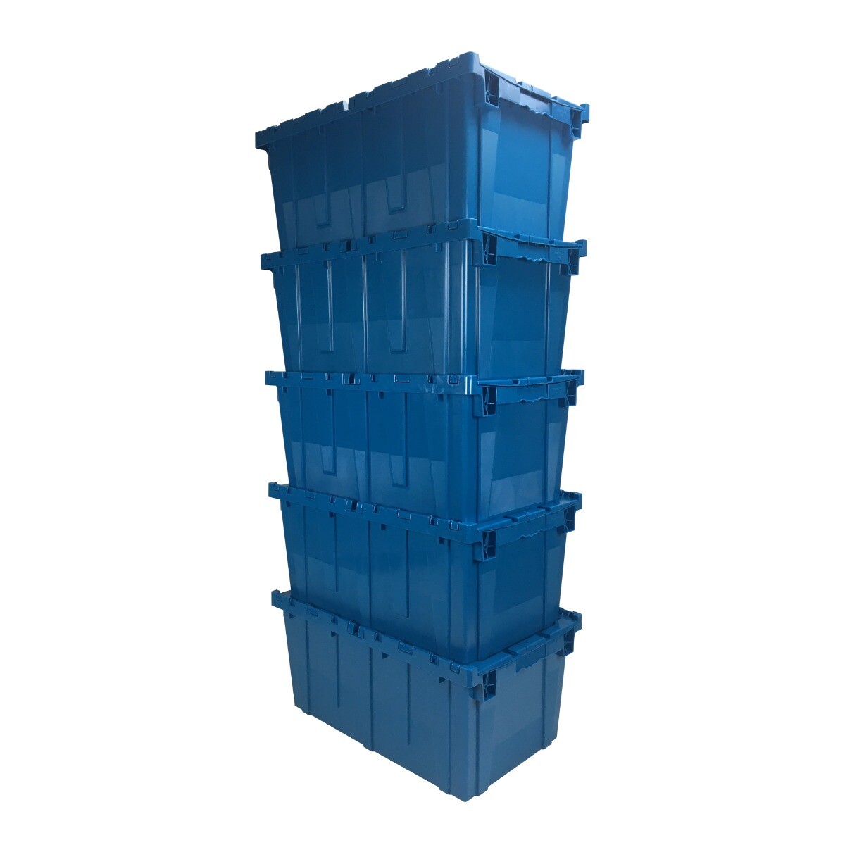 UBMOVE Storage and Packing Plastic Tote Crate Attached Lid Flip Top, 27"x16.9"x1