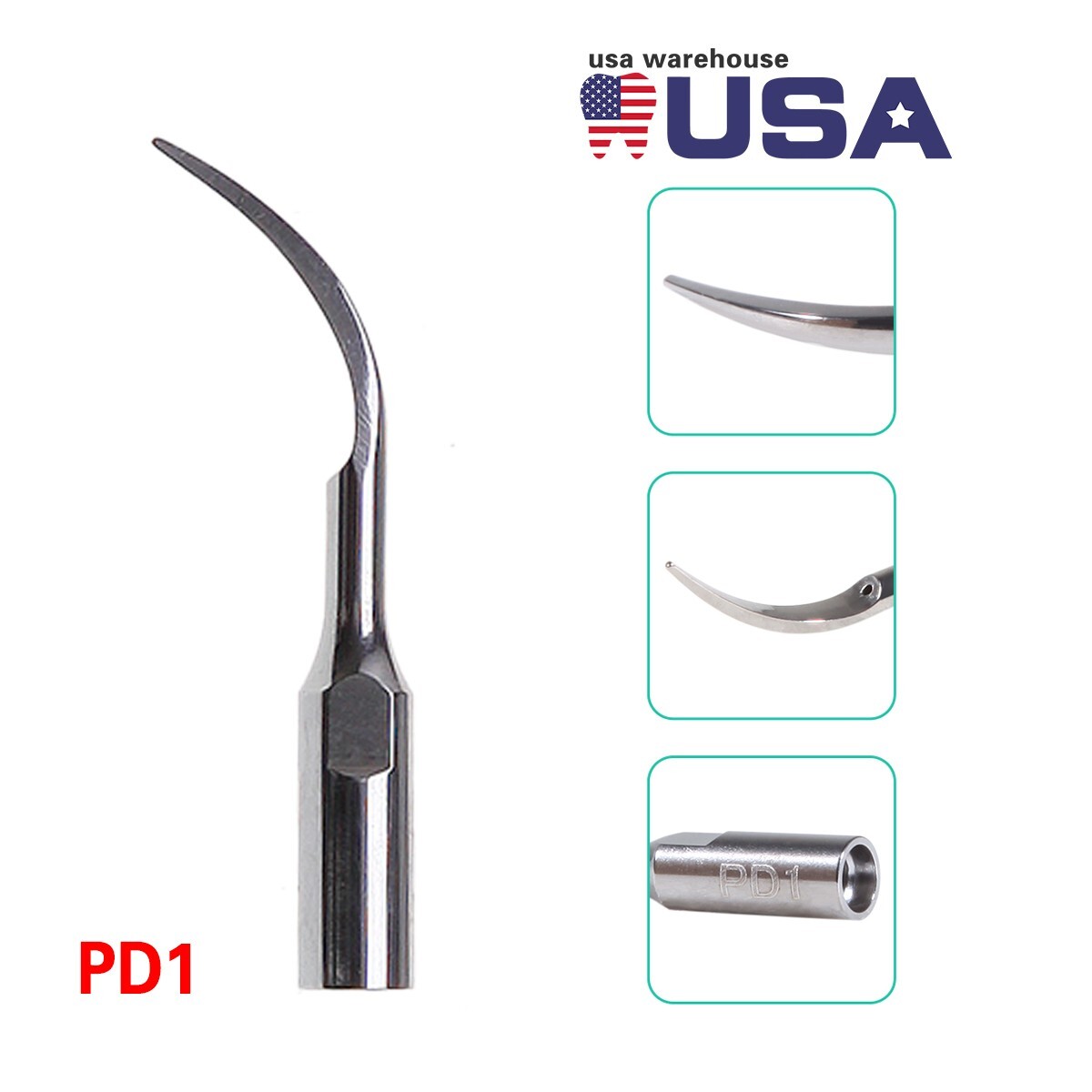 10 * PD1 Dental Ultrasonic Piezo Scaler Perio Tips Fit DTE/SATELEC Handpiece
