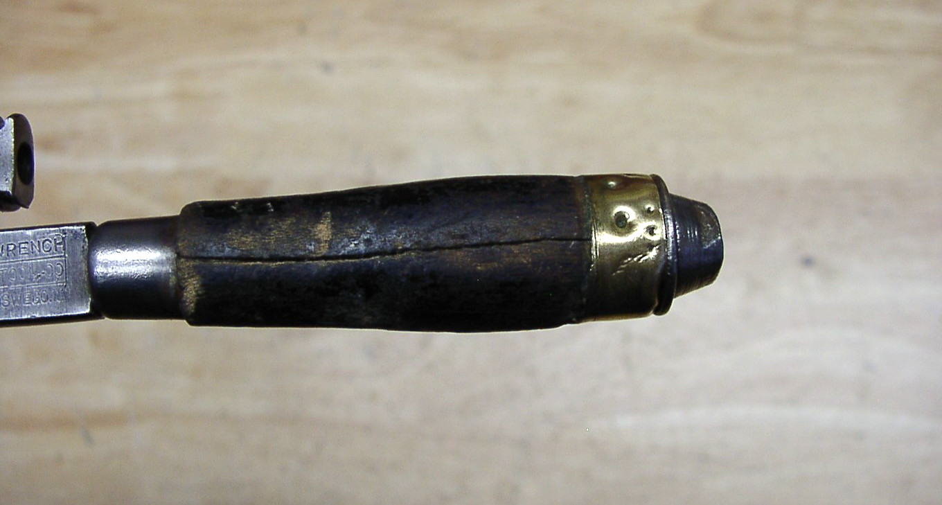 Antique Oswego Tool Co Round Wood Handle 8" Stillson Pipe Wrench,Good,L@@K READ