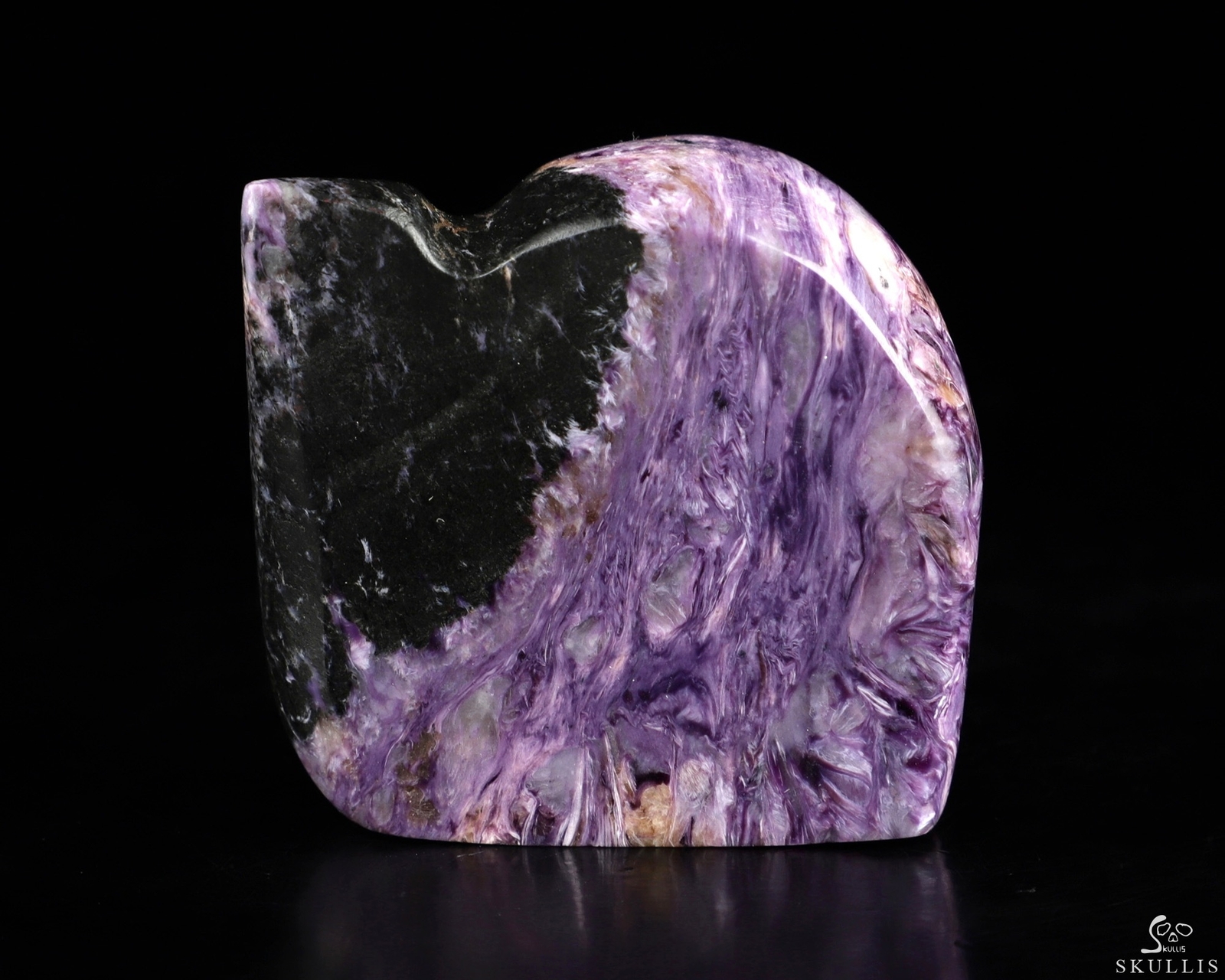 Gemstone 2.2" Russian Charoite Hand Carved Crystal Skull Fine Art Sculpture