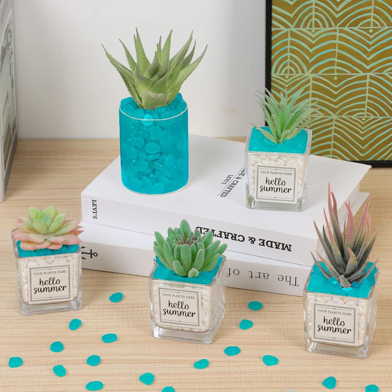 1000PC Glow in the Dark Stones Glowing Rocks Luminous Pebbles for Outdoor Decor,