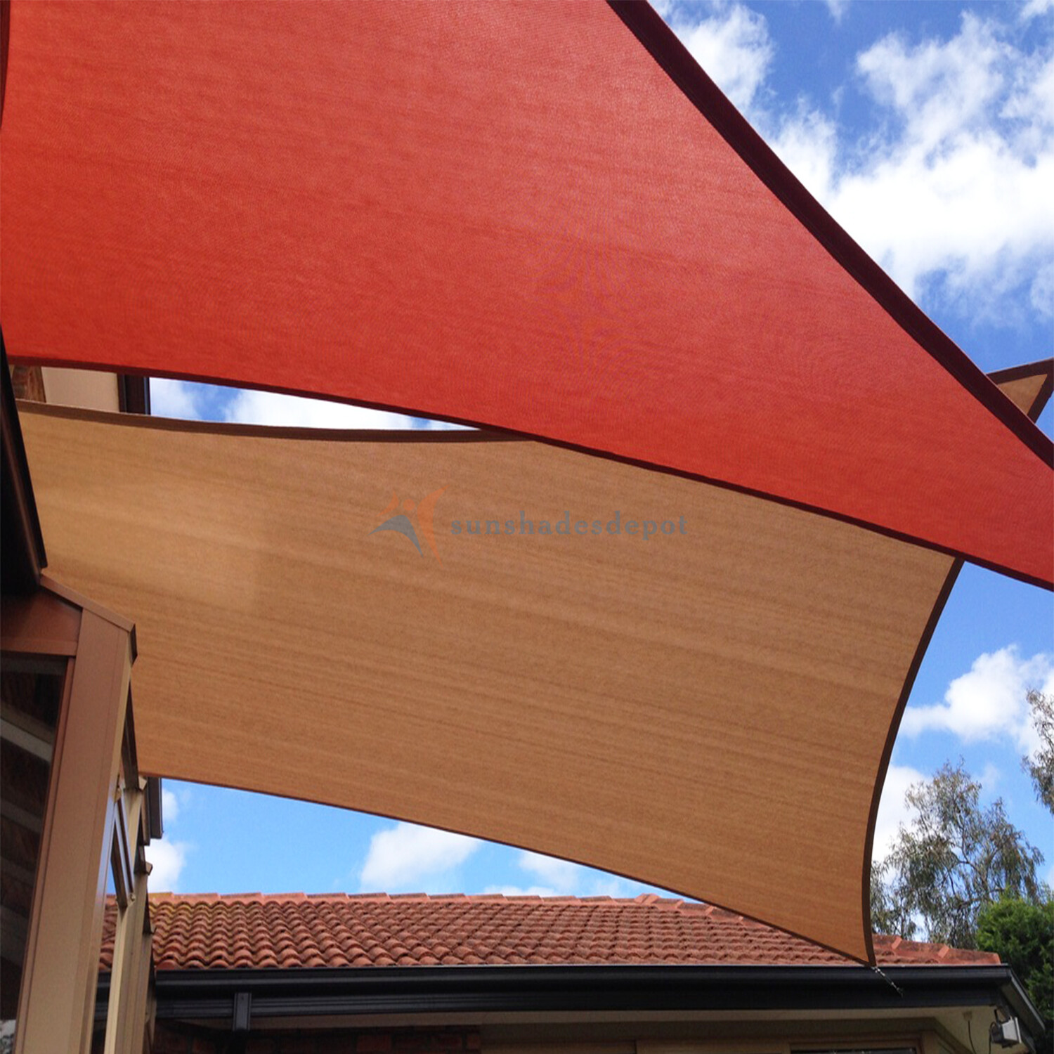 Outdoor Sun Shade Sail Rectangle Brown Canopy Cover UV Blcok Garden Patio Pool