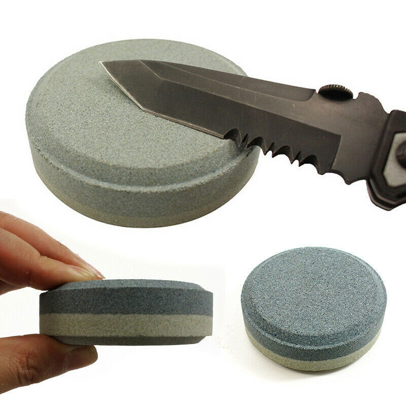 120&180# Pocket Axe Knife Whetstone Round Sharpening Grinding Stone Sharpener US
