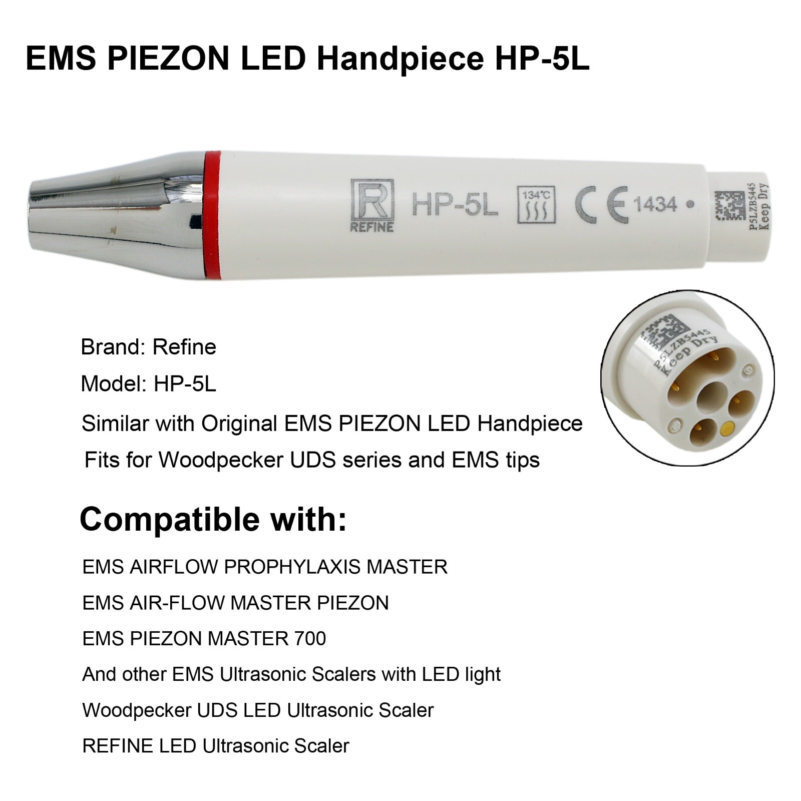 Dental EMS PIEZON LED Ultrasonic Scaler Handpiece For EMS PIEZON AIR FLOW MASTER