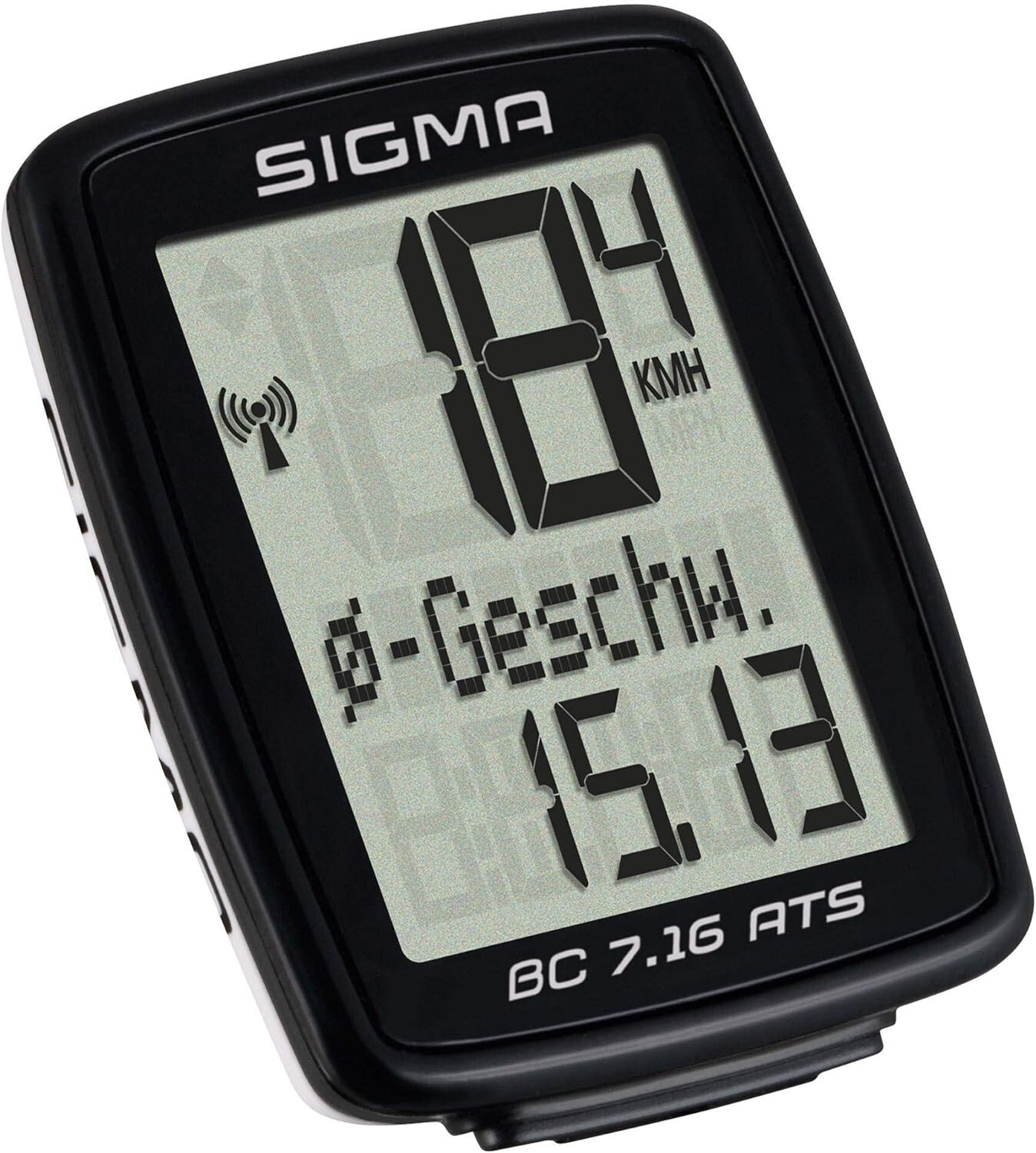 Sigma BC 7.16 ATS Bike Computer Wireless Black 7 Function Large Display IPX8 New