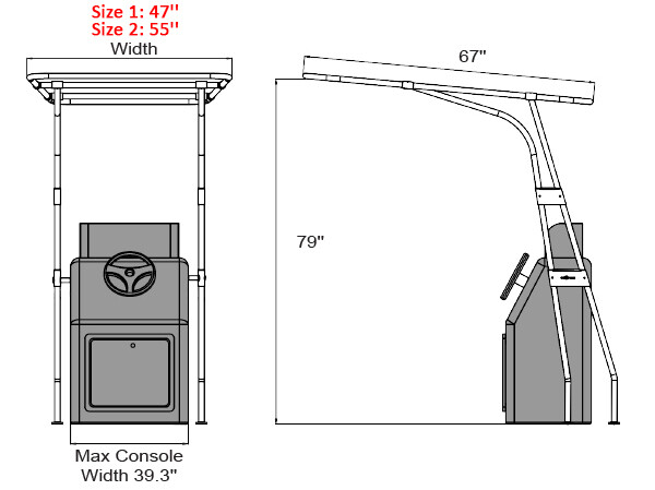 Oceansouth Standard T-Top - Ø1 1/4” ALUMINIUM FRAME