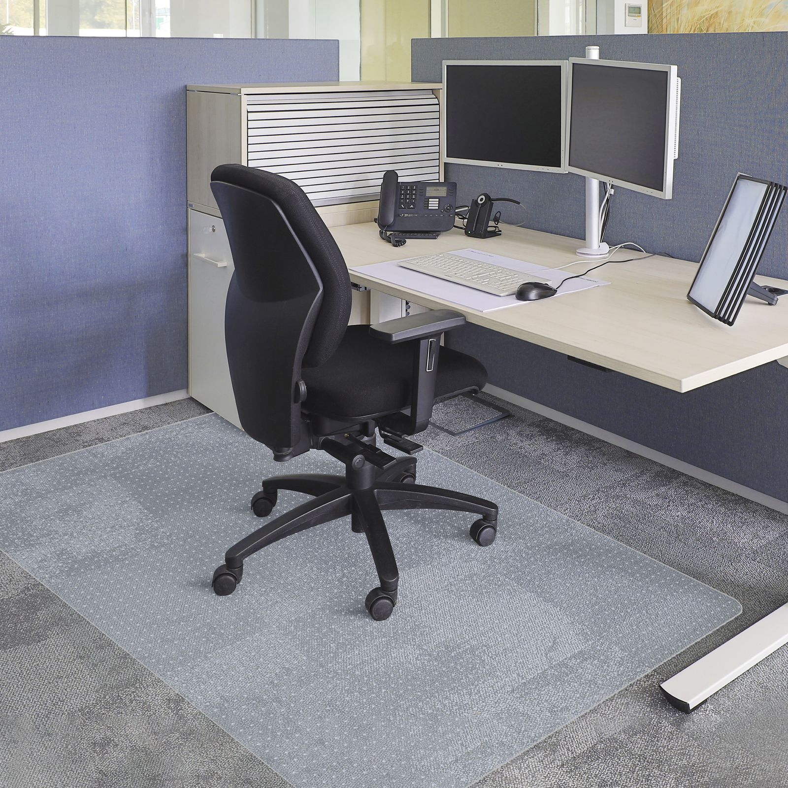 60" Office Chair Mat Non-slip Texture Desk Solid Floor Mat Protector Carpet