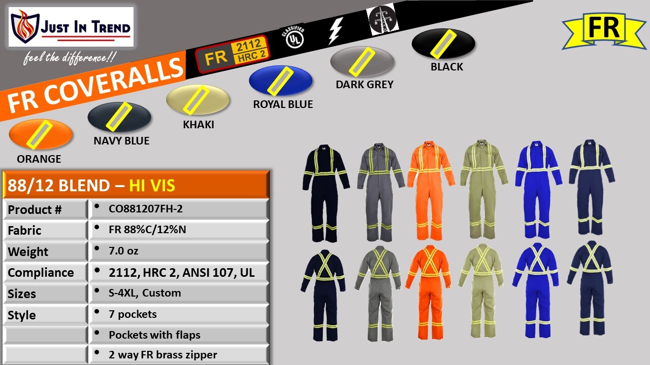 Flame Resistant FR High Visibility Hi Vis Coverall