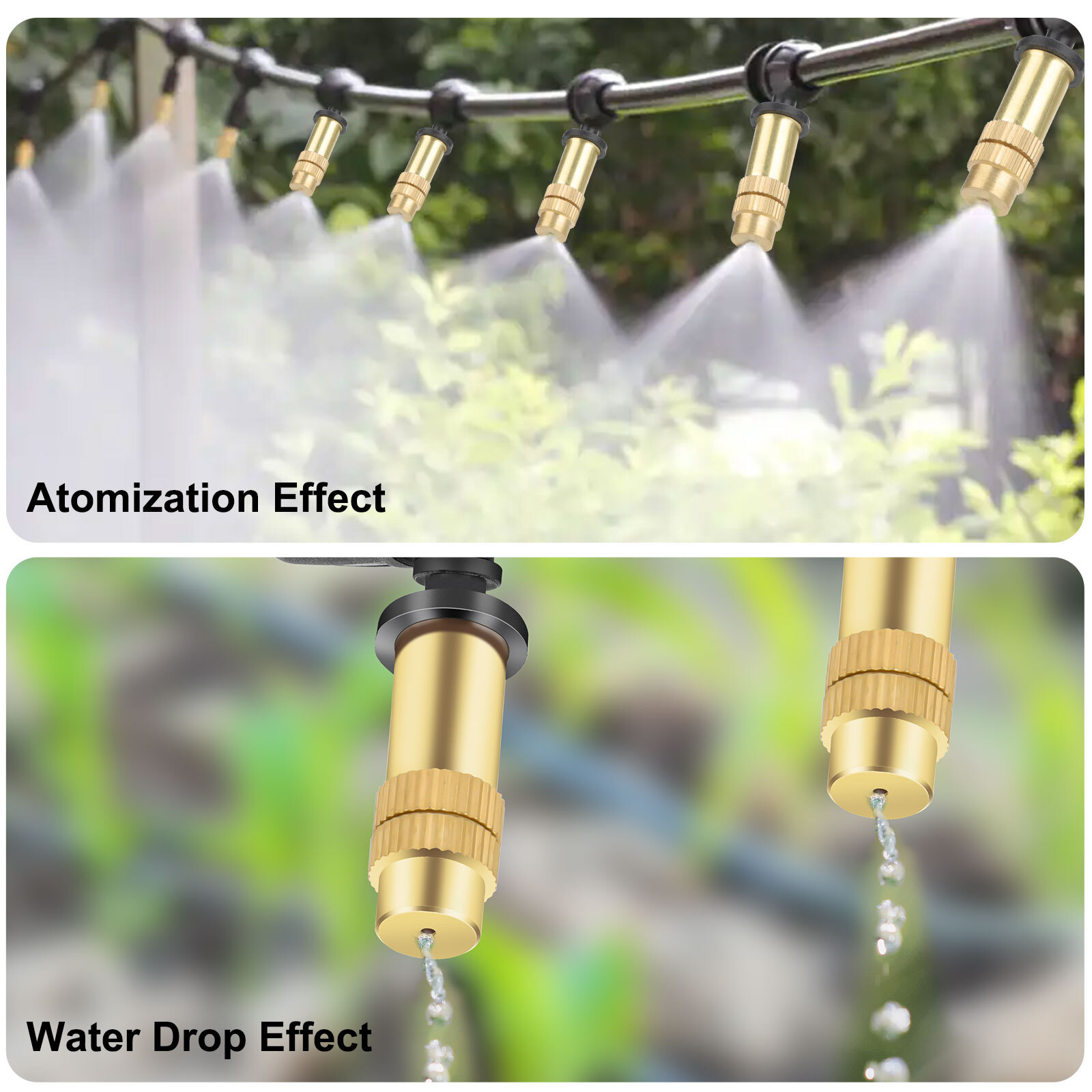 30PCS Adjustable Brass Misting Nozzles Spray Sprinkler Set for Garden Irrigation