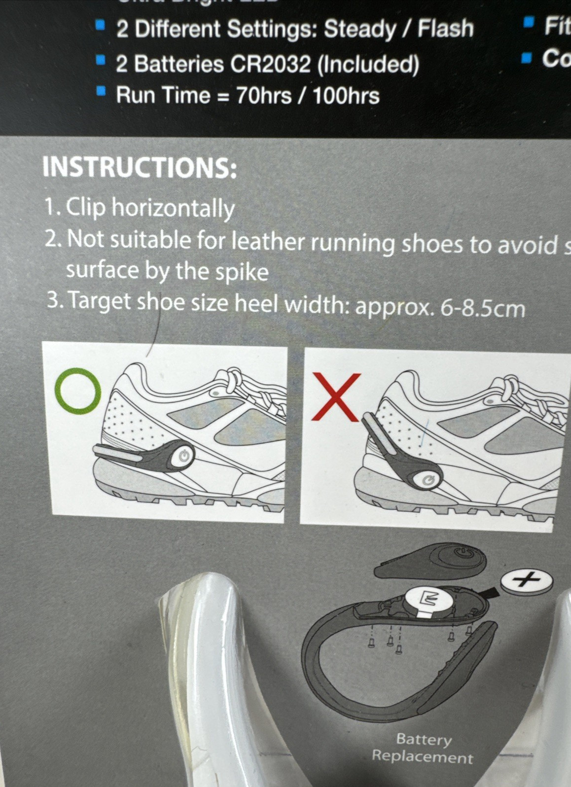 NOS 2010 4id Powerspurz Shoe Safety Lights- Ultra Bright Multi-Use READ!