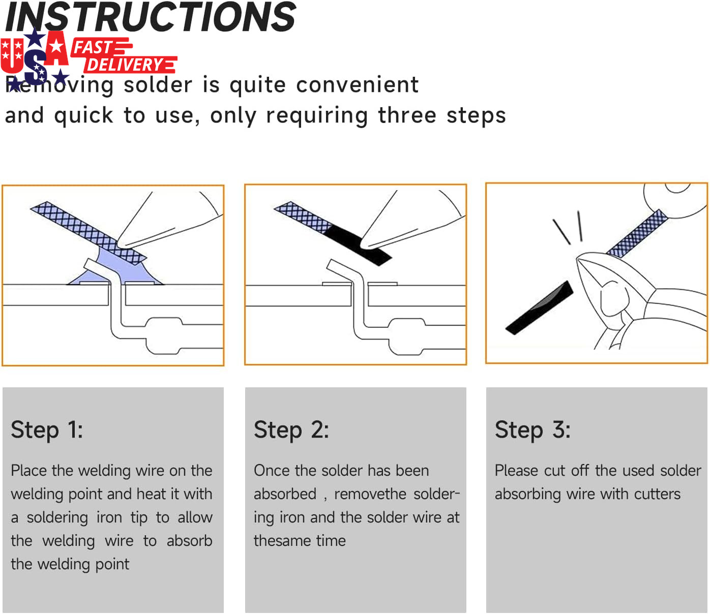 Solder Wick & Solder Wire & Solder Sucker Used to Remove the Solder and Disassem