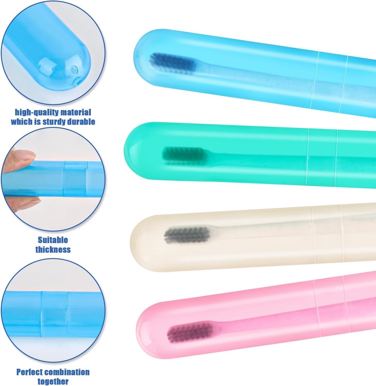 12 Pack Toothbrush Cases Holder for Travel,Bathroom,School, Toothbrush Container
