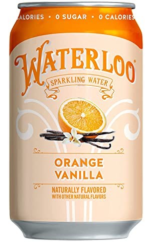 Waterloo Sparkling Water, Orange Vanilla Naturally Flavored, 12 Fl Oz (Pack of