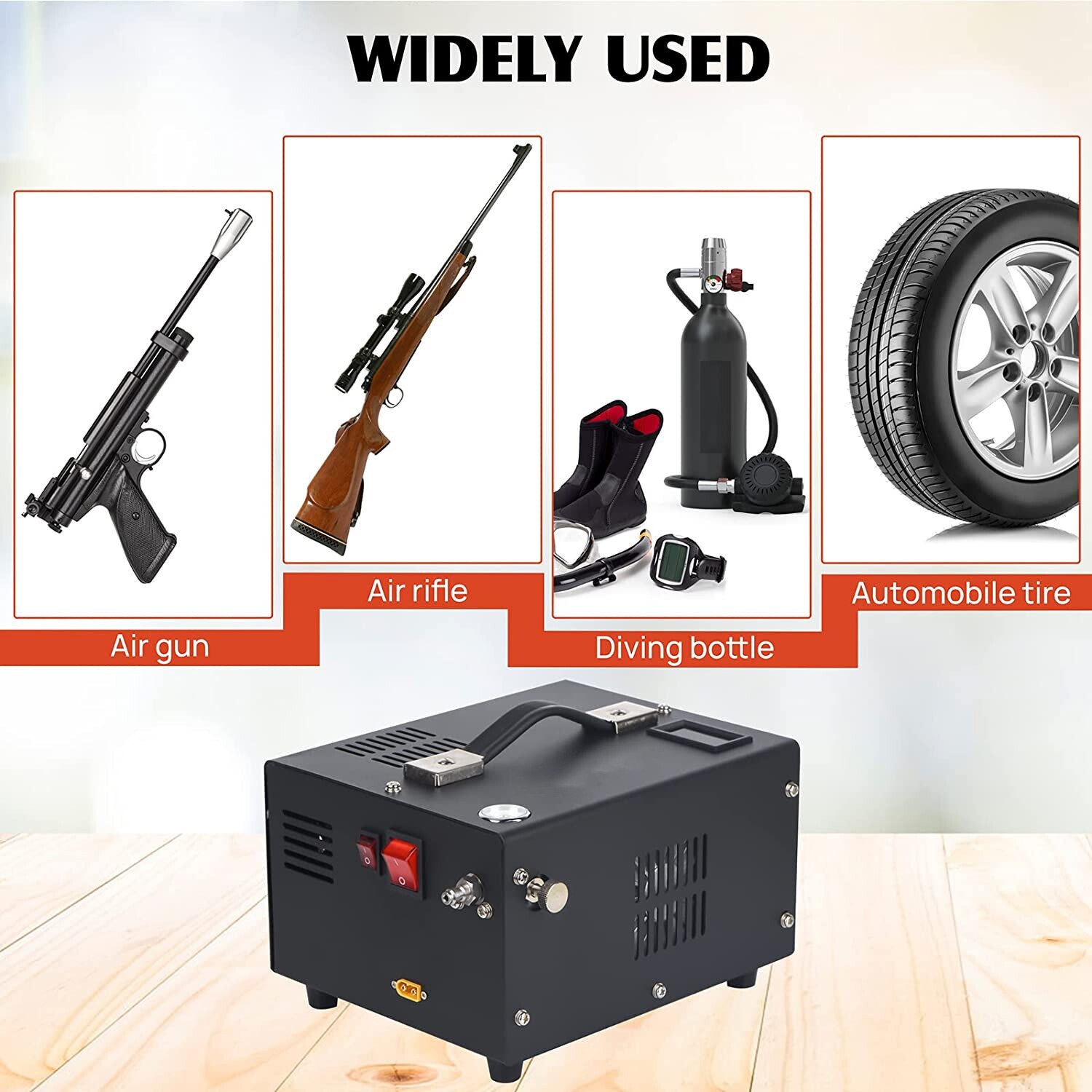 PCP Air Compressor 12V/110V/220V Manual-Stop High Pressure PUMP 30Mpa/4500Psi