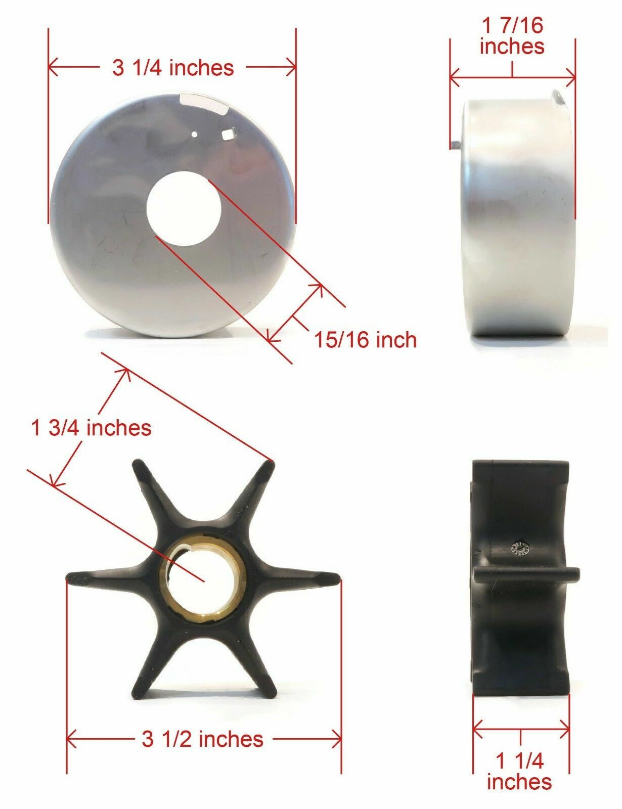 Water Pump Impeller Kit FOR Johnson Evinrude 85 88 90 110 112 115 HP V4 5001594