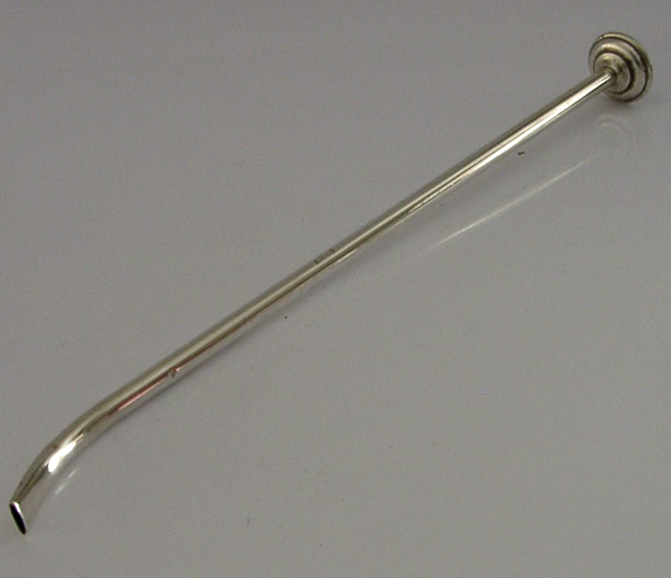 RARE ENGLISH STERLING SIVER BLOWPPIPE CANDLE SNUFFER 1894 ANTIQUE SAMPSON MORDAN