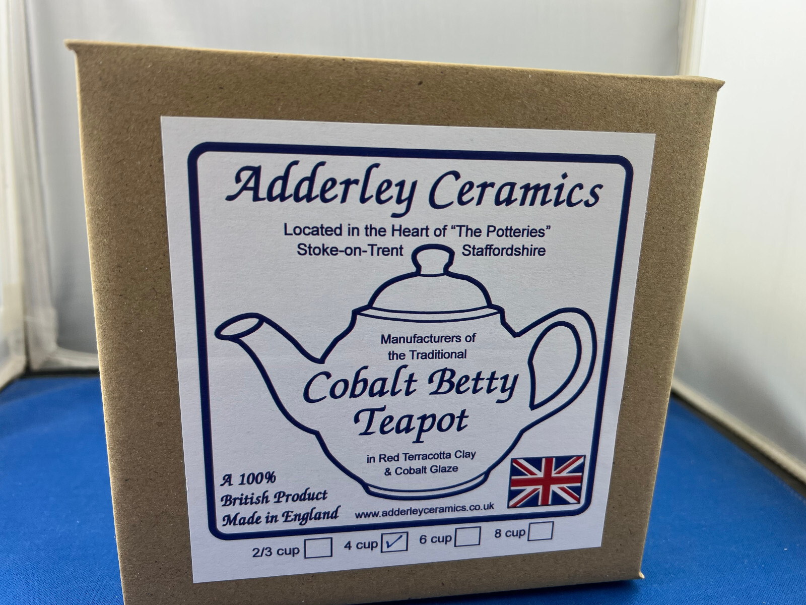 GENUINECOBALT BETTY, Red Clay, Rockingham Glaze, 4 Cup Tea Pot, MADE IN ENGLAND