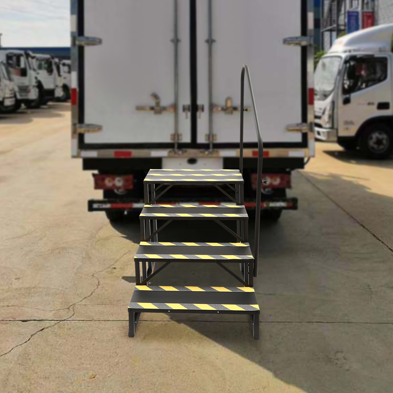 4-Steps Ladder W/ Handrails Swimming Pool Ladder Above Ground Stair Step Stool