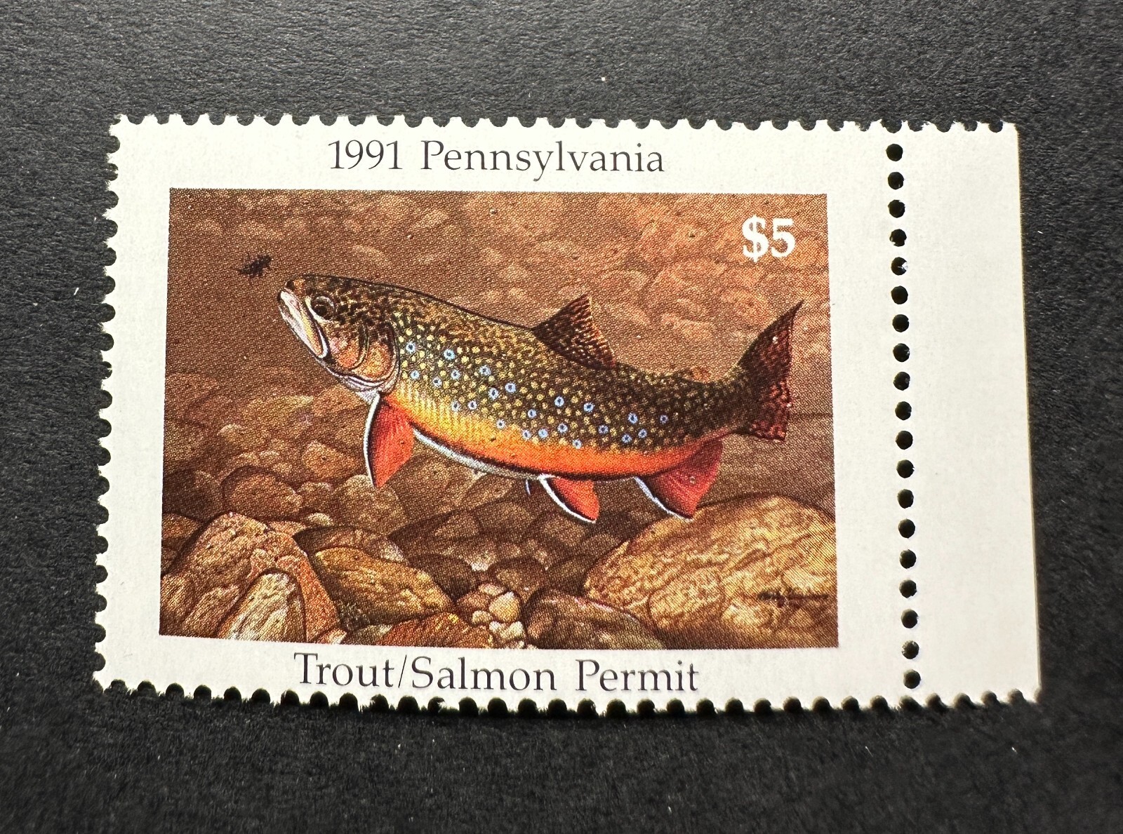 WTDstamps - 1991 PENNSYLVANIA - State Trout Fishing Stamp - MNH