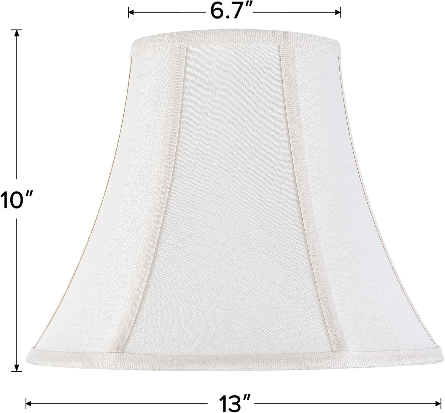 Creme White Bell Lamp Shades Set of 2 Medium Shade 6.7``Top X 13``Bottom X 10``H