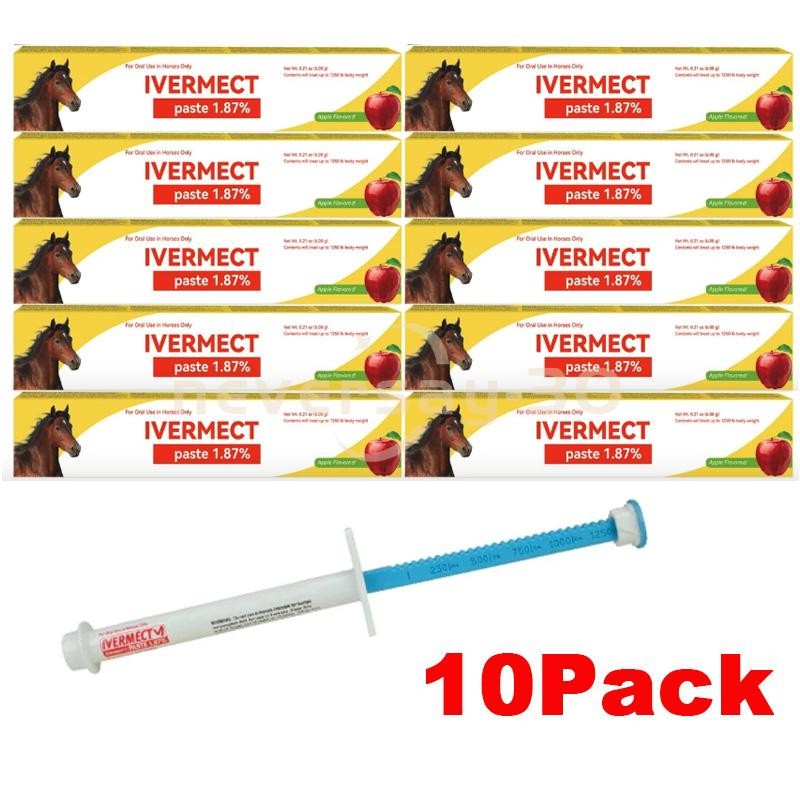 10 Pack Horse Dewormer Paste Apple Flavor EXP 10/2027 Discount Price NEW
