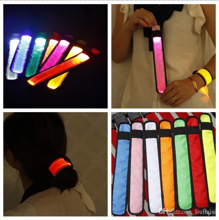 SLAP LED LIGHTED BRACELET BAND Glow Flash running cycling night safety jogging