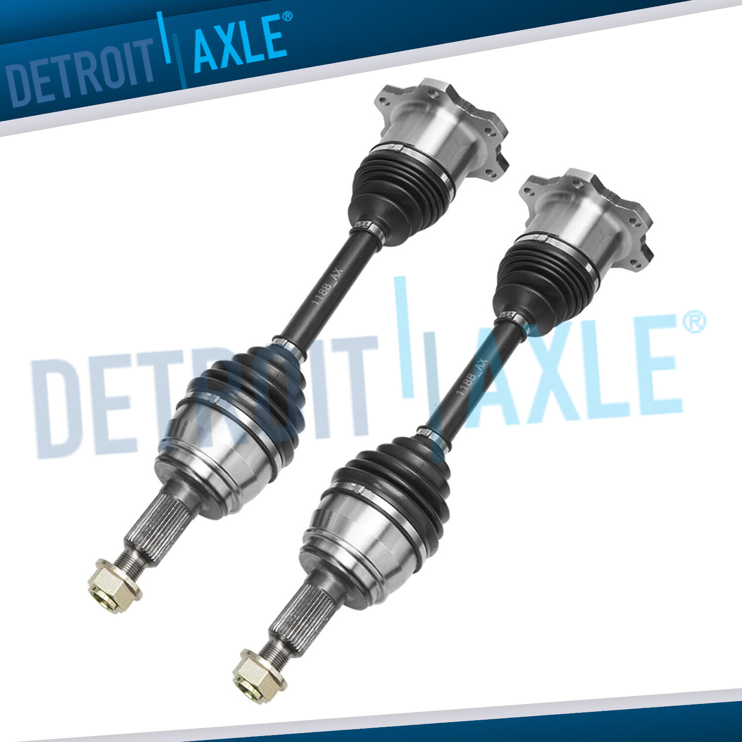 Pair Front CV Axle Shafts for Chevy Silverado GMC Sierra 1500 Tahoe Yukon 6-Lug