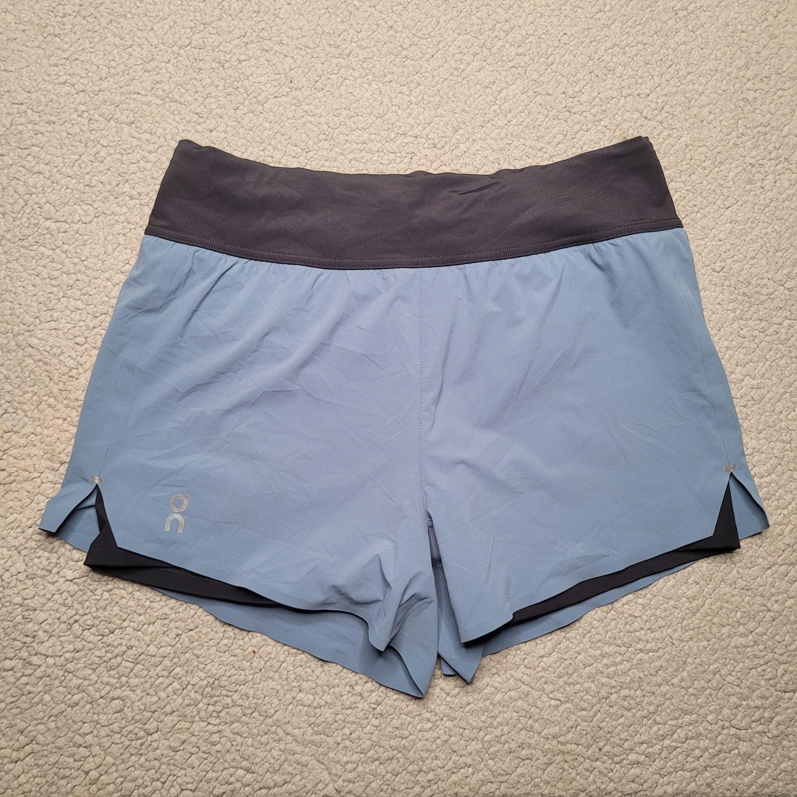 On Running Shorts Womens Medium Blue Stone Lined Lightweight Athletic Sport