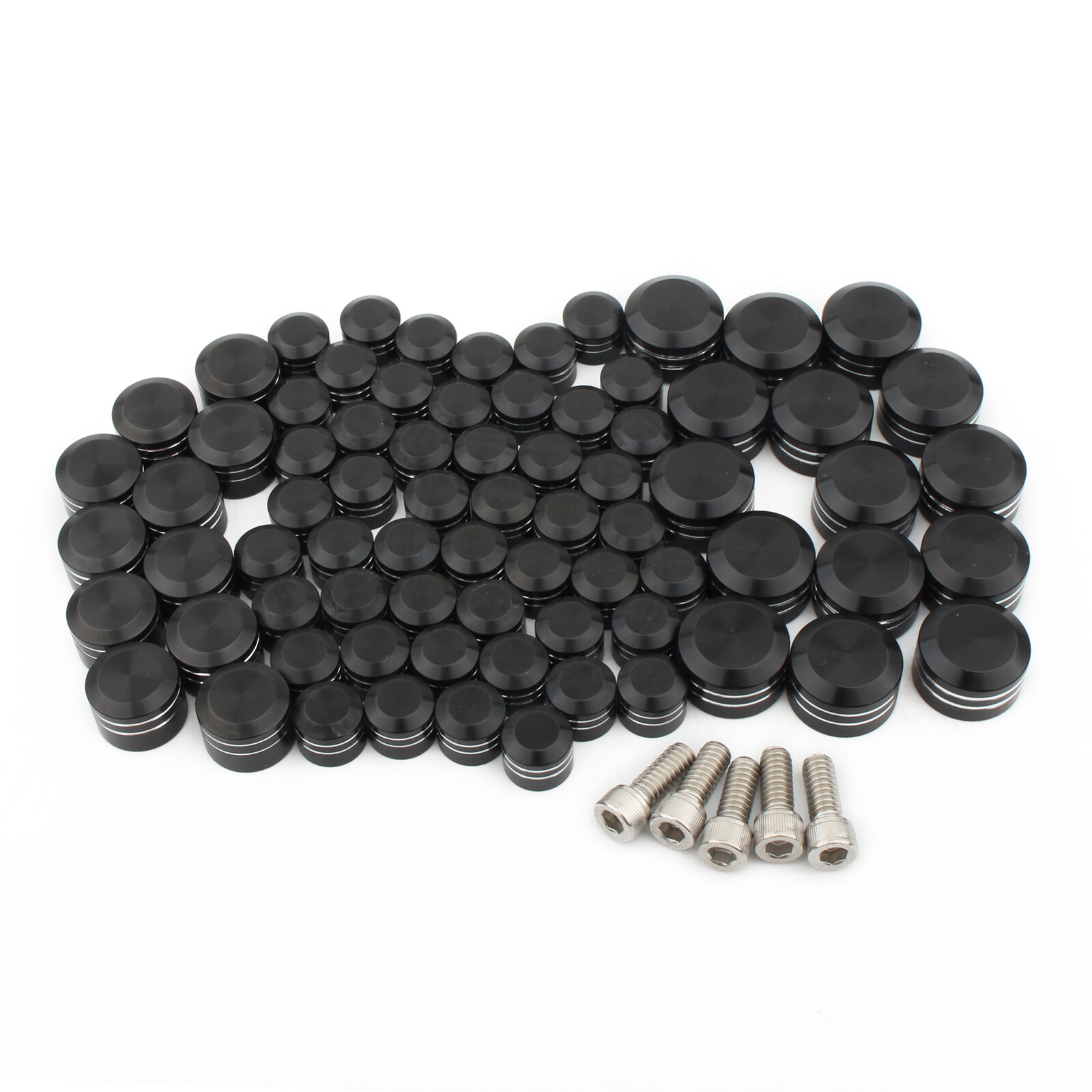 75pcs CNC Engine Bolt Topper Caps Cover Kit For Harley Touring Road Street Glide