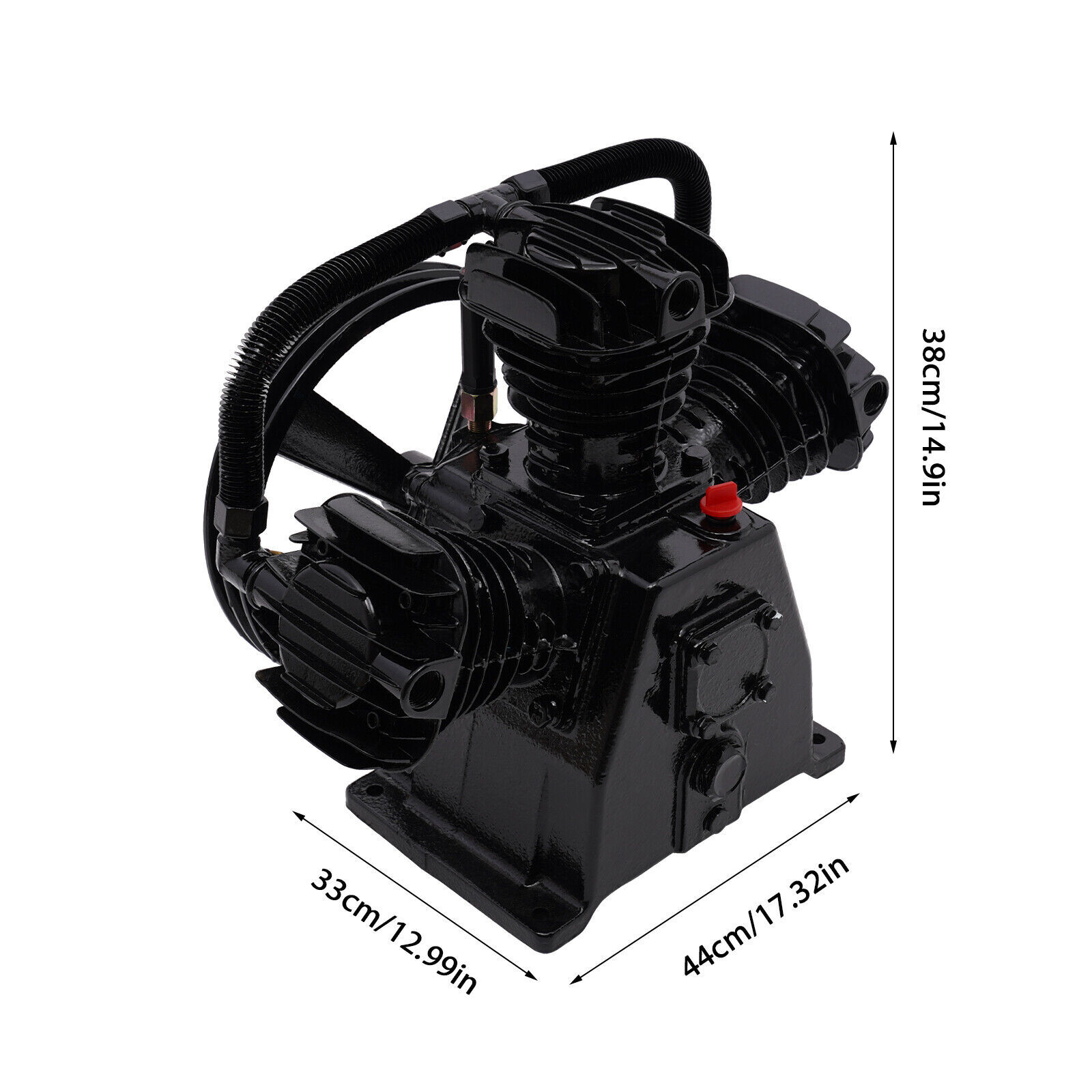 4HP Single-Stage Inline-Twin Replacement Air Compressor Pump 3 Cylinder Head