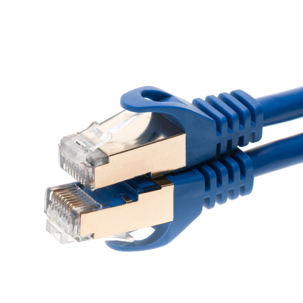 Cat7 S/FTP Ethernet Patch Cable 600MHz High-Speed Blue 30FT-200FT Multi Pack LOT