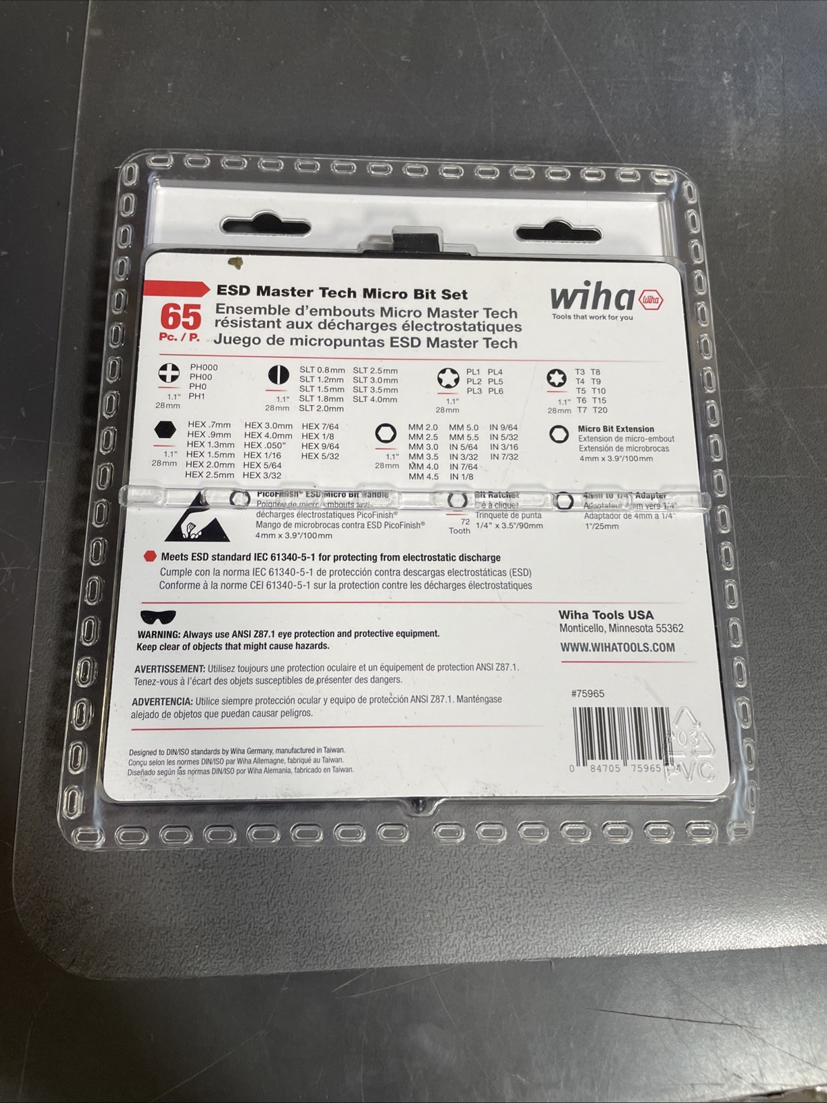 Wiha 75965 System-4 ESD Safe Master Technician Ratchet & MicroBits Set - 65pcSet
