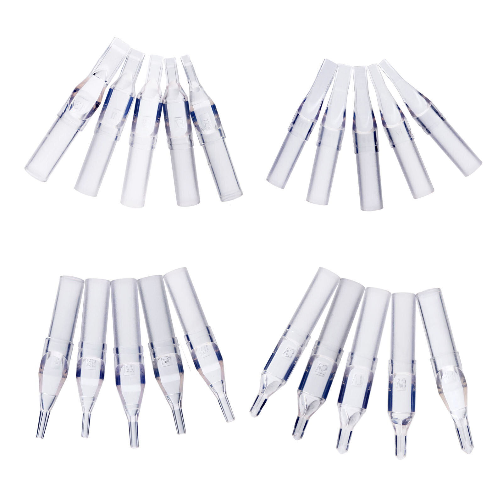 25x Tattoo Disposable Tips 3/5/7/9/11RL Tattoo Machine Nozzle Needle Tube Clear