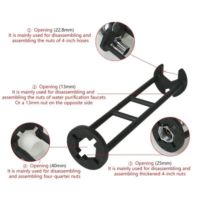 Multifunctional Sink Wrench Set, 2-Pack Basin and Faucet Wrench Tool with Fou...