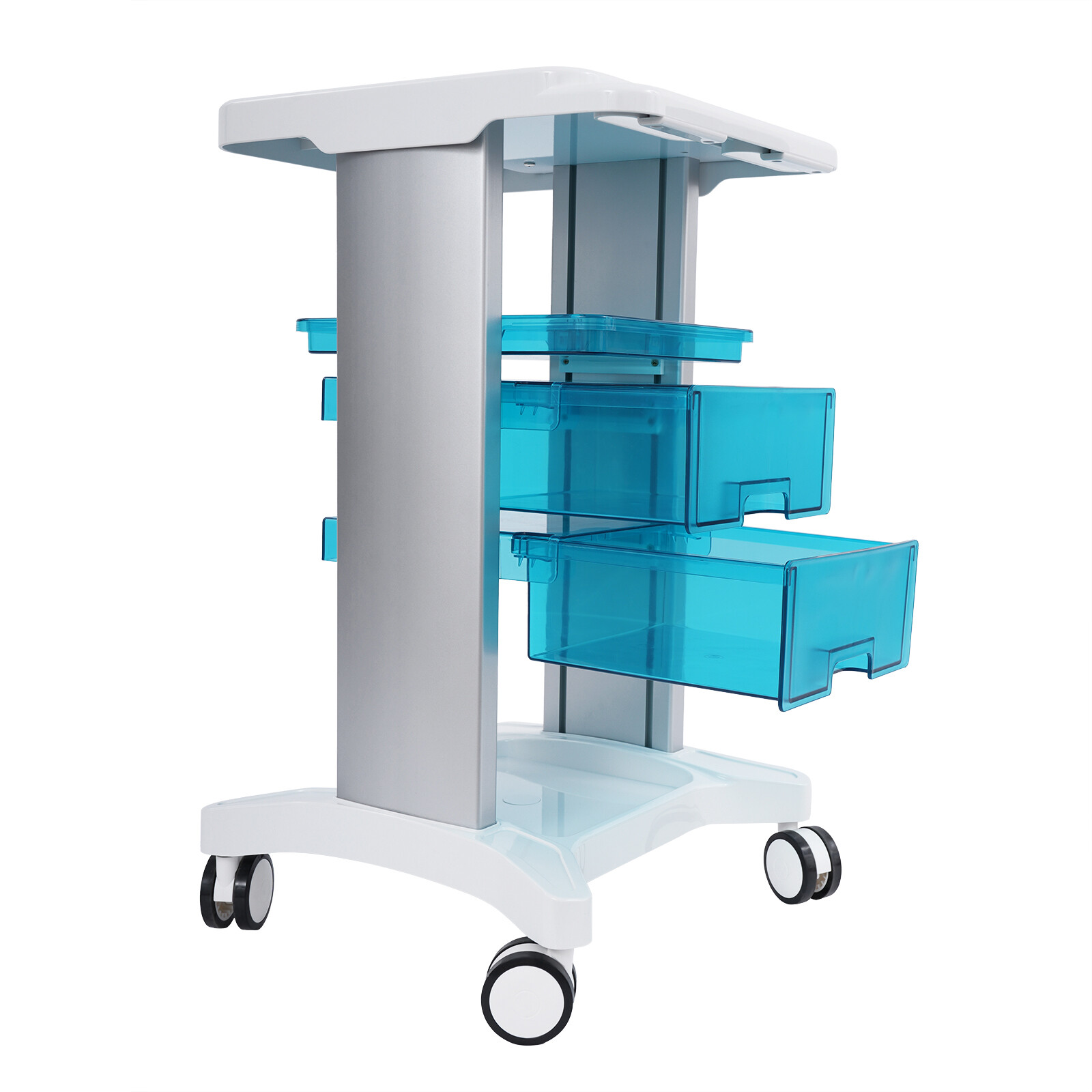 Medical Beauty Trolley Carts Mobile Cart Instrument With 3 Trays 360° wheels