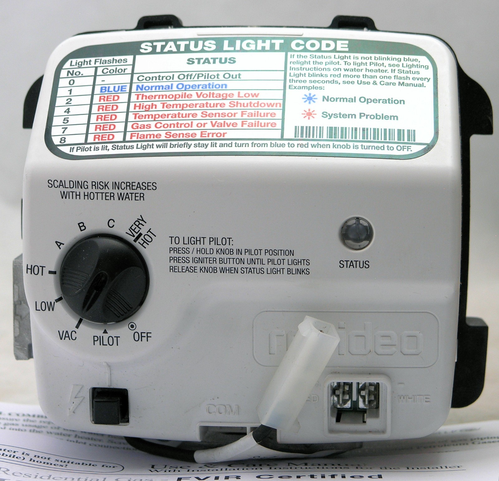 Rheem PROTECH Natural Gas Control Thermostat Replacement Kit SP21062A